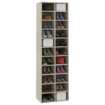 vidaXL Παπουτσοθήκη Sonoma Δρυς 54x34x183cm Επεξεργασμένο Ξύλο