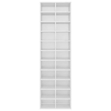 vidaXL Παπουτσοθήκη Γυαλιστερό Λευκό 54x34x183cm από Επεξ. Ξύλο