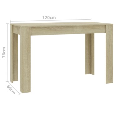 vidaXL Τραπεζαρία Sonoma Δρυς 120x60x76cm από Επεξ. Ξύλο 1 τεμ.