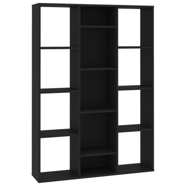 vidaXL Διαχωριστικό/Βιβλιοθήκη Μαύρο 100x24x140cm από Επεξ. Ξύλο 1 τεμ.