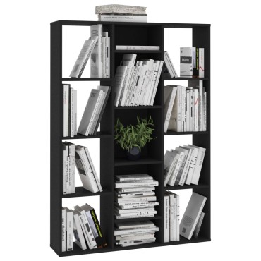 vidaXL Διαχωριστικό/Βιβλιοθήκη Μαύρο 100x24x140cm από Επεξ. Ξύλο 1 τεμ.