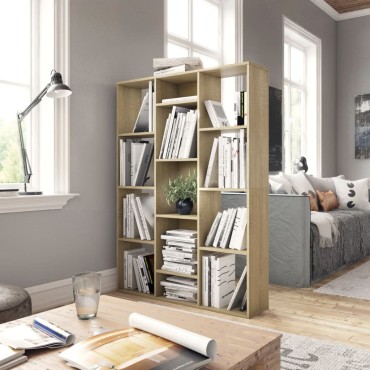 vidaXL Διαχωριστικό/Βιβλιοθήκη Sonoma Δρυς 100x24x140cm Επεξ. Ξύλο 1 τεμ.