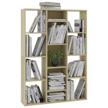 vidaXL Διαχωριστικό/Βιβλιοθήκη Sonoma Δρυς 100x24x140cm Επεξ. Ξύλο 1 τεμ.