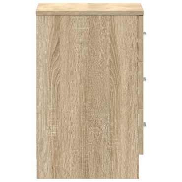 vidaXL Κομοδίνο Χρώμα Sonoma Δρυς 38x35x56cm από Επεξ. Ξύλο 1 τεμ.