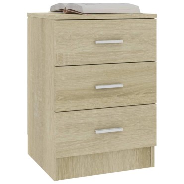 vidaXL Κομοδίνα 2 τεμ. Χρώμα Sonoma Δρυς 38x35x56cm από Επεξ. Ξύλο