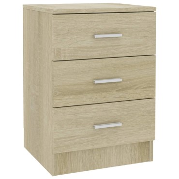 vidaXL Κομοδίνα 2 τεμ. Χρώμα Sonoma Δρυς 38x35x56cm από Επεξ. Ξύλο