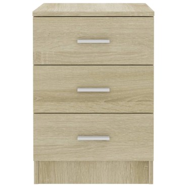 vidaXL Κομοδίνα 2 τεμ. Χρώμα Sonoma Δρυς 38x35x56cm από Επεξ. Ξύλο
