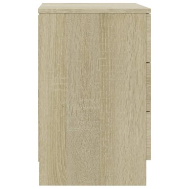 vidaXL Κομοδίνα 2 τεμ. Χρώμα Sonoma Δρυς 38x35x56cm από Επεξ. Ξύλο