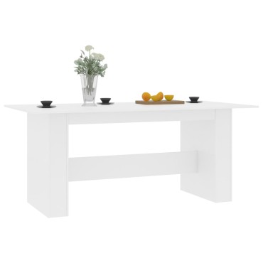 vidaXL Τραπεζαρία Λευκή 180x90x76cm από Επεξ. Ξύλο 1 τεμ.