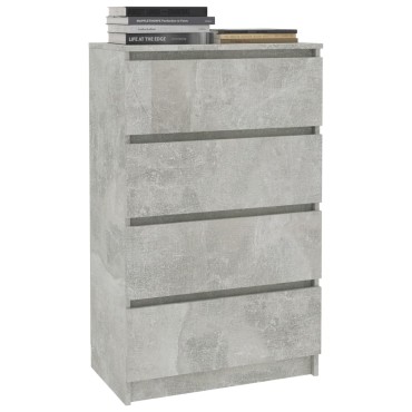 vidaXL Συρταριέρα Γκρι Σκυροδέματος 60x35x98,5cm Επεξεργασμένο Ξύλο 1 τεμ.