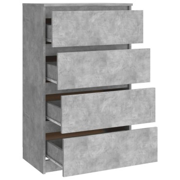 vidaXL Συρταριέρα Γκρι Σκυροδέματος 60x35x98,5cm Επεξεργασμένο Ξύλο 1 τεμ.
