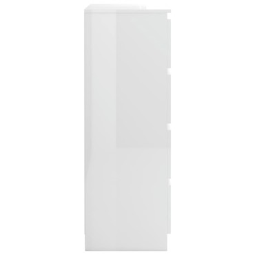 vidaXL Συρταριέρα Γυαλιστερό Λευκό 60x35x98,5cm Επεξεργασμένο Ξύλο 1 τεμ.