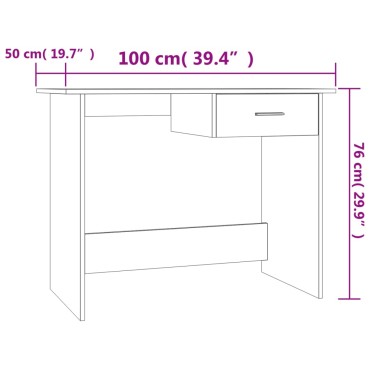 vidaXL Γραφείο Χρώμα Sonoma Δρυς 100x50x76cm από Επεξ. Ξύλο 1 τεμ.