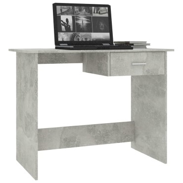 vidaXL Γραφείο Γκρι Σκυροδέματος 100x50x76cm από Επεξ. Ξύλο 1 τεμ.