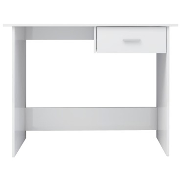 vidaXL Γραφείο Γυαλιστερό Λευκό 100x50x76cm από Επεξ. Ξύλο 1 τεμ.