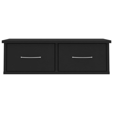vidaXL Ράφι Τοίχου με Συρτάρια Μαύρο 60x26x18,5cm από Επεξ. Ξύλο 1 τεμ.