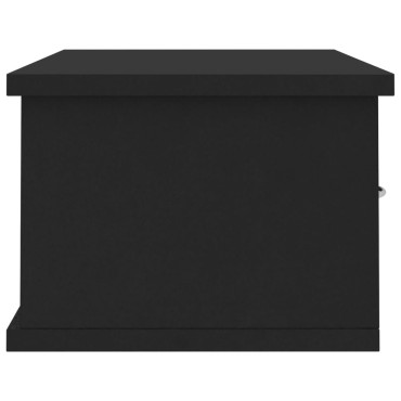 vidaXL Ράφι Τοίχου με Συρτάρια Μαύρο 60x26x18,5cm από Επεξ. Ξύλο 1 τεμ.