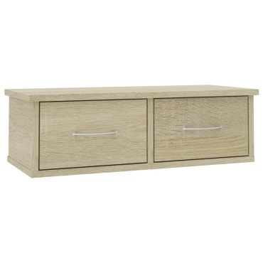 vidaXL Ράφι Τοίχου με Συρτάρια Sonoma Δρυς 60x26x18,5cm Επεξ. Ξύλο 1 τεμ.