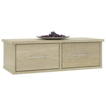 vidaXL Ράφι Τοίχου με Συρτάρια Sonoma Δρυς 60x26x18,5cm Επεξ. Ξύλο 1 τεμ.
