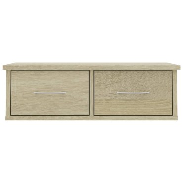 vidaXL Ράφι Τοίχου με Συρτάρια Sonoma Δρυς 60x26x18,5cm Επεξ. Ξύλο 1 τεμ.