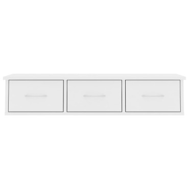 vidaXL Ράφι Τοίχου με Συρτάρια Λευκό 88x26x18,5cm από Επεξ. Ξύλο 1 τεμ.