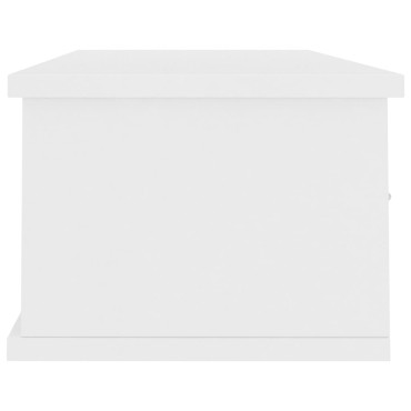vidaXL Ράφι Τοίχου με Συρτάρια Λευκό 88x26x18,5cm Μοριοσανίδα 1 τεμ.