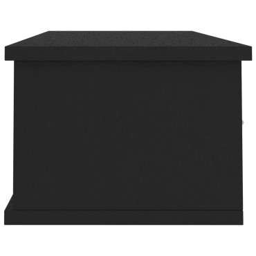 vidaXL Ράφι Τοίχου με Συρτάρια Μαύρο 88x26x18,5cm από Επεξ. Ξύλο 1 τεμ.