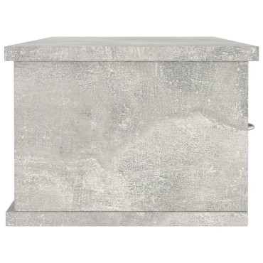 vidaXL Ράφι Τοίχου με Συρτάρια Γκρι Σκυροδ. 88x26x18,5cm Επεξ. Ξύλο 1 τεμ.