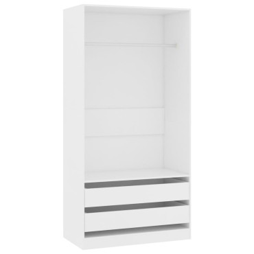 vidaXL Ντουλάπα Λευκή 100x50x200cm από Επεξ. Ξύλο 1 τεμ.