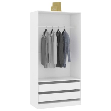 vidaXL Ντουλάπα Λευκή 100x50x200cm από Επεξ. Ξύλο 1 τεμ.