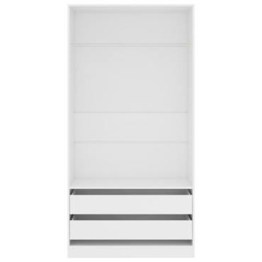 vidaXL Ντουλάπα Λευκή 100x50x200cm από Επεξ. Ξύλο 1 τεμ.