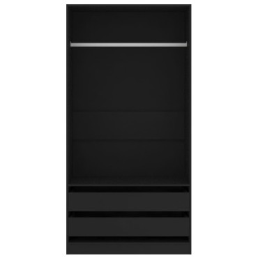 vidaXL Ντουλάπα Μαύρη 100x50x200cm από Επεξ. Ξύλο 1 τεμ.