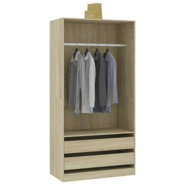 vidaXL Ντουλάπα Χρώμα Sonoma Δρυς 100x50x200cm από Επεξ. Ξύλο 1 τεμ.
