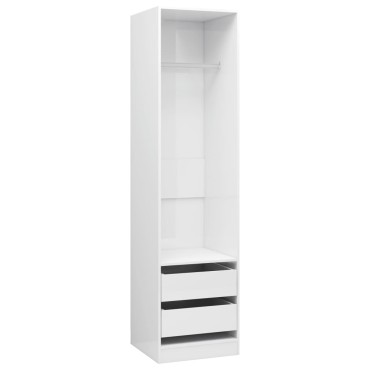 vidaXL Ντουλάπα με Συρτάρια Γυαλιστερό Λευκό 50x50x200cm Επεξ. Ξύλο 1 τεμ.
