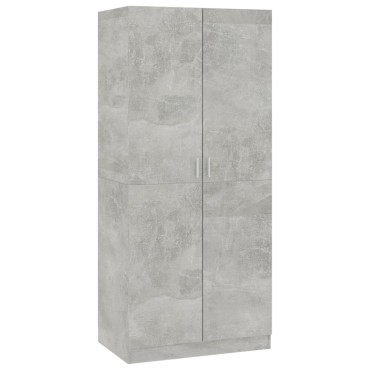 vidaXL Ντουλάπα Γκρι του Σκυροδέματος 80x52x180cm Επεξ. Ξύλο 1 τεμ.