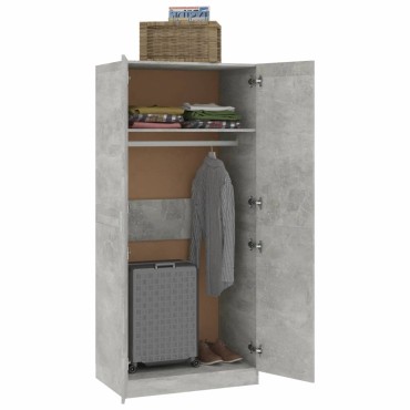 vidaXL Ντουλάπα Γκρι του Σκυροδέματος 80x52x180cm Επεξ. Ξύλο 1 τεμ.