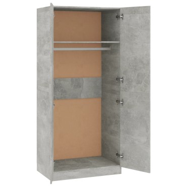 vidaXL Ντουλάπα Γκρι του Σκυροδέματος 80x52x180cm Επεξ. Ξύλο 1 τεμ.