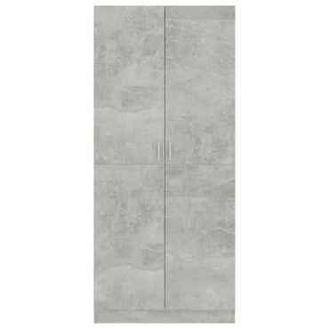 vidaXL Ντουλάπα Γκρι του Σκυροδέματος 80x52x180cm Επεξ. Ξύλο 1 τεμ.