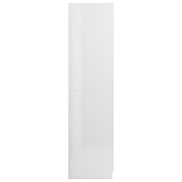 vidaXL Ντουλάπα Γυαλιστερό Λευκό 80x52x180cm από Επεξ. Ξύλο 1 τεμ.