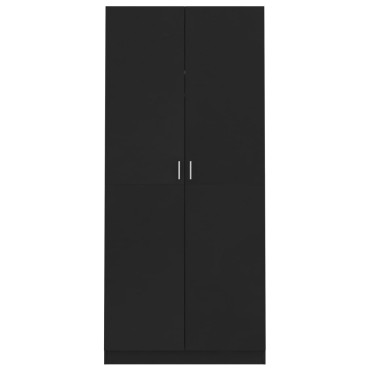 vidaXL Ντουλάπα Μαύρη 90x52x200cm από Επεξ. Ξύλο 1 τεμ.