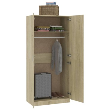 vidaXL Ντουλάπα Χρώμα Sonoma Δρυς 90x52x200cm από Επεξ. Ξύλο 1 τεμ.
