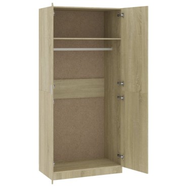 vidaXL Ντουλάπα Χρώμα Sonoma Δρυς 90x52x200cm από Επεξ. Ξύλο 1 τεμ.