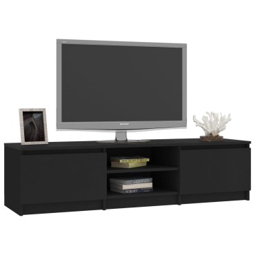vidaXL Έπιπλο Τηλεόρασης Μαύρο 140x40x35,5cm από Επεξ. Ξύλο