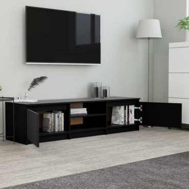 vidaXL Έπιπλο Τηλεόρασης Μαύρο 140x40x35,5cm από Επεξ. Ξύλο