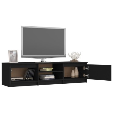 vidaXL Έπιπλο Τηλεόρασης Μαύρο 140x40x35,5cm από Επεξ. Ξύλο