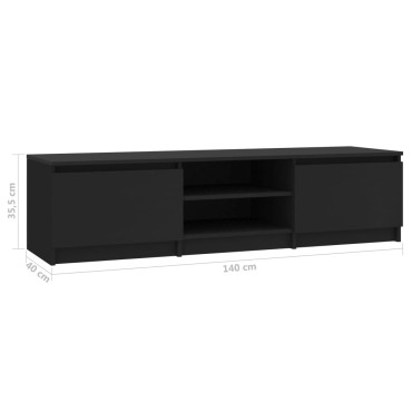 vidaXL Έπιπλο Τηλεόρασης Μαύρο 140x40x35,5cm από Επεξ. Ξύλο