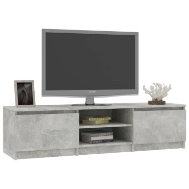 vidaXL Έπιπλο Τηλεόρασης Γκρι Σκυροδέματος 140x40x35,5cm Επεξ. Ξύλο