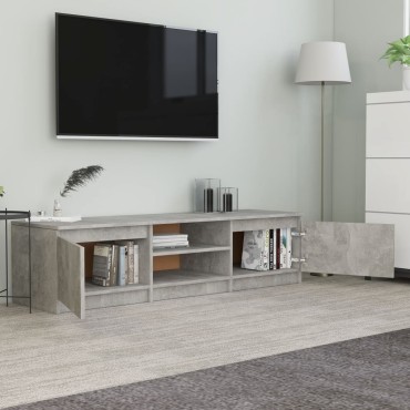vidaXL Έπιπλο Τηλεόρασης Γκρι Σκυροδέματος 140x40x35,5cm Επεξ. Ξύλο