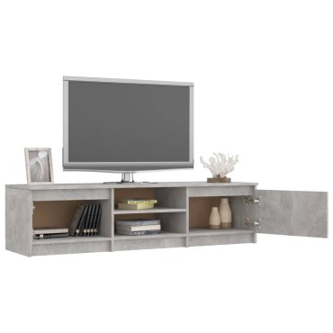 vidaXL Έπιπλο Τηλεόρασης Γκρι Σκυροδέματος 140x40x35,5cm Επεξ. Ξύλο