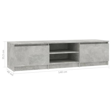 vidaXL Έπιπλο Τηλεόρασης Γκρι Σκυροδέματος 140x40x35,5cm Επεξ. Ξύλο